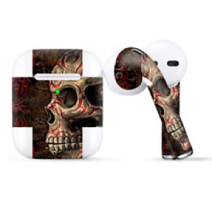 Skins Wraps compatible for Apple Airpods  Wicked Evil Tribal Skull Tattoo Review