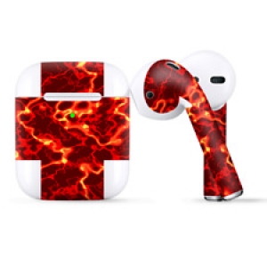 Skins Wraps compatible for Apple Airpods  Lave Hot Molten Fire Rage Review