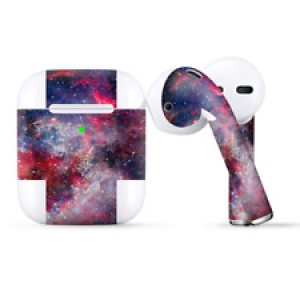 Skins Wraps compatible for Apple Airpods  red pink blue galaxy cosmic Review