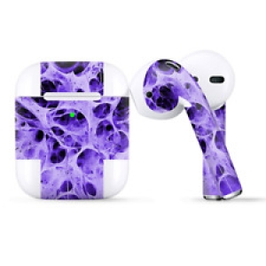 Skins Wraps compatible for Apple Airpods  Neurons Purple Web Skin Weird Review