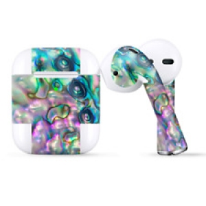 Skins Wraps compatible for Apple Airpods  Abalone shell pink green blue opal Review
