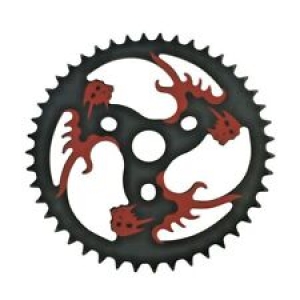 BICYCLE CHAINRING SKULL HEAD 44t 1/2 X 1/8 RED/BLACK CRUISER LOWRIDER BIKE Review