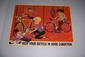 1966 DISNEY BICYCLE SAFETY KEEP YOUR BICYCLE IN GOOD SHAPE 18″X13 JIMINY CRICKET Review