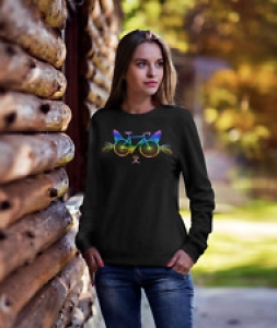 ULTRABASIC Women’s Sweatshirt Cat Bicycle Rainbow – Kitten Novelty Sweater Review