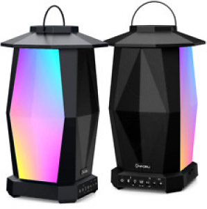 2 Pack Onforu Outdoor Bluetooth Speakers 25W LED Mood Lights Waterproof Patio Review