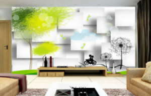 3D Bicycle Tree KEP4125 Wallpaper Mural Self-adhesive Removable Sticker Bea Review