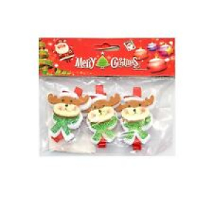 3 Christmas Wooden Mini Pegs Raindeer Clips Colourful Christmas Home Decorations Review