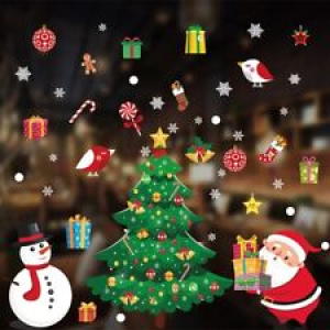 Merry Christmas Window stickers Christmas decorations home wall Glass Stickers  Review