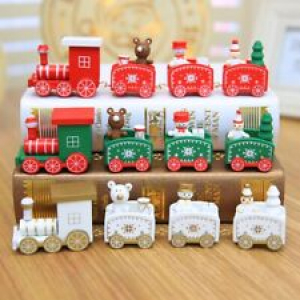 Christmas Party Painted Wooden Decoration for Home with Santa Kids Toys New Year Review