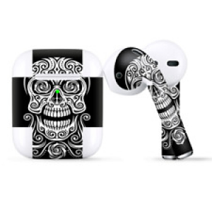 Skins Wraps compatible for Apple Airpods  Tribal Skull Review