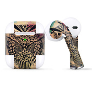Skins Wraps compatible for Apple Airpods  Tribal Abstract Owl Review