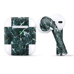 Skins Wraps compatible for Apple Airpods  Green Dark Marble Granite Review
