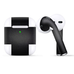 Skins Wraps compatible for Apple Airpods  Black Metal Pattern Review