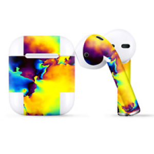 Skins Wraps compatible for Apple Airpods  bright colorful abstract swirl Review