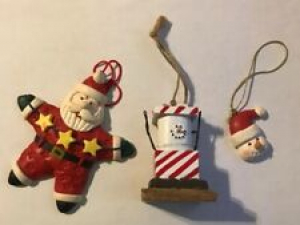 Vintage Plastic Popcorn Christmas Decorations (9) 2 Santa 2 deer 3 snowmen kids Review