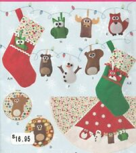 Woodland Christmas Decorations PATTERN~S1516~Felt Ornaments/Stocking/Tree Skirt Review