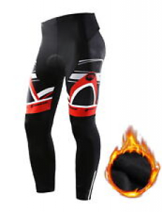 Mens Fleece Cycle Tights Biking Pants 4D Gel Padded Windproof Cycling Trousers Review
