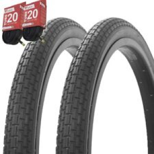 1PAIR! Bicycle Bike Tires & Tubes 20″ x 1.75″ Black/Black Side Wall G-5009 Review