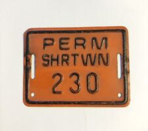 Shiremanstown Pennsylvania PA Bicycle License Plate Tag Permit Rare 3 Digit 230 Review