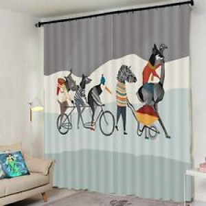 Zebra Ostrich Bicycle 3D Curtain Blockout Photo Printing Curtains Drape Fabric Review