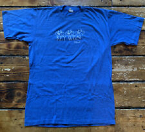 Vintage 80s Key West Florida Bicycle T Shirt Blue Single Stitch 50/50 Mens Large Review