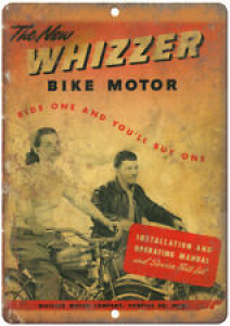 Whizzer Bicycle Motor Manual Cover Art 12″ x 9″ Retro Look Metal Sign B211 Review
