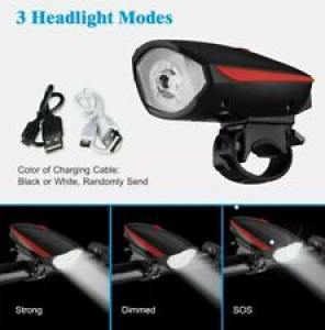 USB Rechargeable LED Bicycle Headlight Bike Head Light Front Lamp Cycling + Horn Review