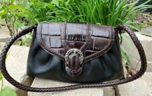 Brigthon Black and Brown Croc Leather Handbag  Review