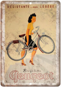 Resistante Peugeot Bicycle Ad 10″ x 7″ Reproduction Metal Sign B231 Review