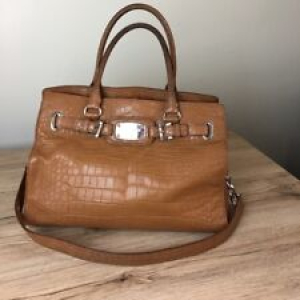 Michael Kors Medium croc embossed leather Hamilton bag brown handbag hand bag Review