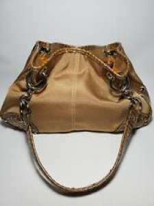 Kathy Van Zeeland Gold Silver Faux Croc Leather Hobo Tote Satchel Purse Handbag Review