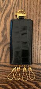 Unisex Neiman Marcus Croc Embossed Calfskin Key Wallet Brand New  Review