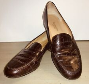 Women’s Ralph Lauren Croc Embossed Brown Leather Loafer Shoes. Size 10.5 B Review