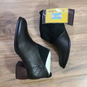 TOMS Women LELNI Botie Black Leather/Suede Size 6  Review