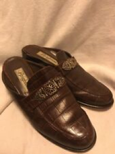 Brighton Croc  Leather Hearts Mules Clogs Slip On 8 M Italy Review