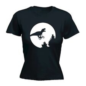 Dinosaur Moon Bicycle Funny Iconic Joke Comedy FITTED T-SHIRT Birthday Awesome Review