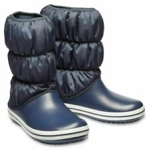 CROCS WINTER PUFF BOOT – Winter Nylon Shaft Boots Navy/White Women Size 7  Review
