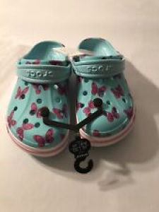 Crocs Bayaband Seosonal Printed Clogs Kids Size C12 Color Blue/Pink /White. Review