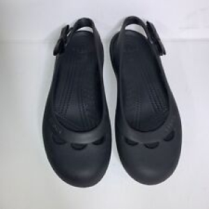CROCS BLACK RUBBER SHOES Sandals Woman’s Size 9 Review