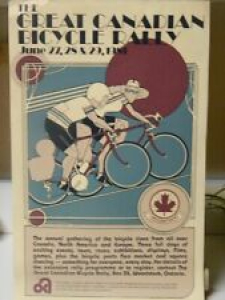 Vintage Deco Modern Style CYCLING POSTER 1981 The Great Canadian Bicycle Rally  Review
