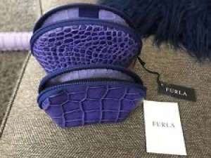 FURLA 2 Nesting Bags – NWT Deep Purple, Faux Croc  Leather Review
