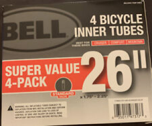 4 Bell 26″ Bicycle Bike Tire Inner Tubes Standard Valve 1.75″ – 2.25″ Universal  Review