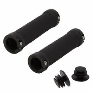 Locking MTB Bike Bicycle Handlebar Grips with Double Lock-On 130mm, All Black Review