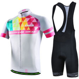 CHEJI Men’s Cycling Set Bicycle Shirt Jersey & Bike (Bib) Shorts Color Triangle Review
