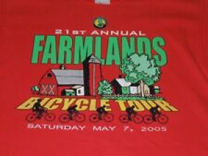 FARMLANDS BICYCLE TOUR MAY 2005 NEW JERSEY 21ST ANNUAL SHIRT MENS MEDIUM RED Review