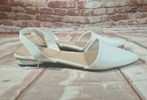BNWT Ladies Sz 10 Anko Brand White Croc Ballet Flats Slingback Shoes Review