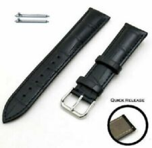 26MM Black Croc, Quick Release, Leather Replacement Watch Strap. FREE SHIPPING!  Review