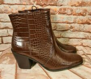BNWT Ladies Sz 8 Anko Brand Berry Croc Scales Buckle Zip Up Ankle Boots Review