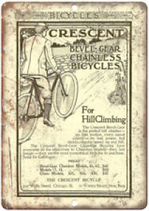 Crescent Chainless Bicycles Vintage Ad 12″ x 9″ Retro Look Metal Sign B261 Review