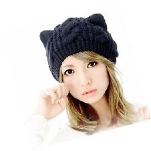Amberetech Cute Woollike Knitted CAT Kitty Ears Women Lady Girl Headgear Croc… Review